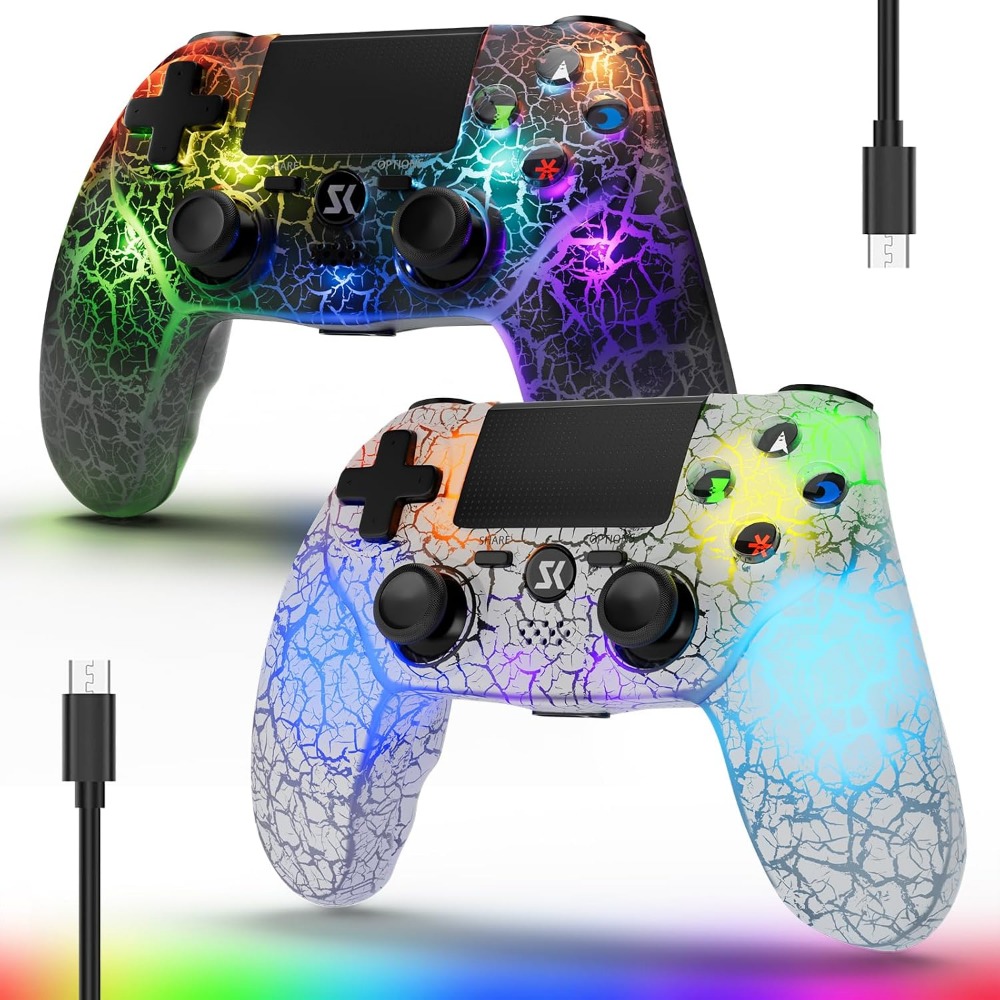 Gaming Console With Motion Sensor - Kabellose LED-Hintergrundbeleuchtete Controller für Spielkonsolen, 1000mAh