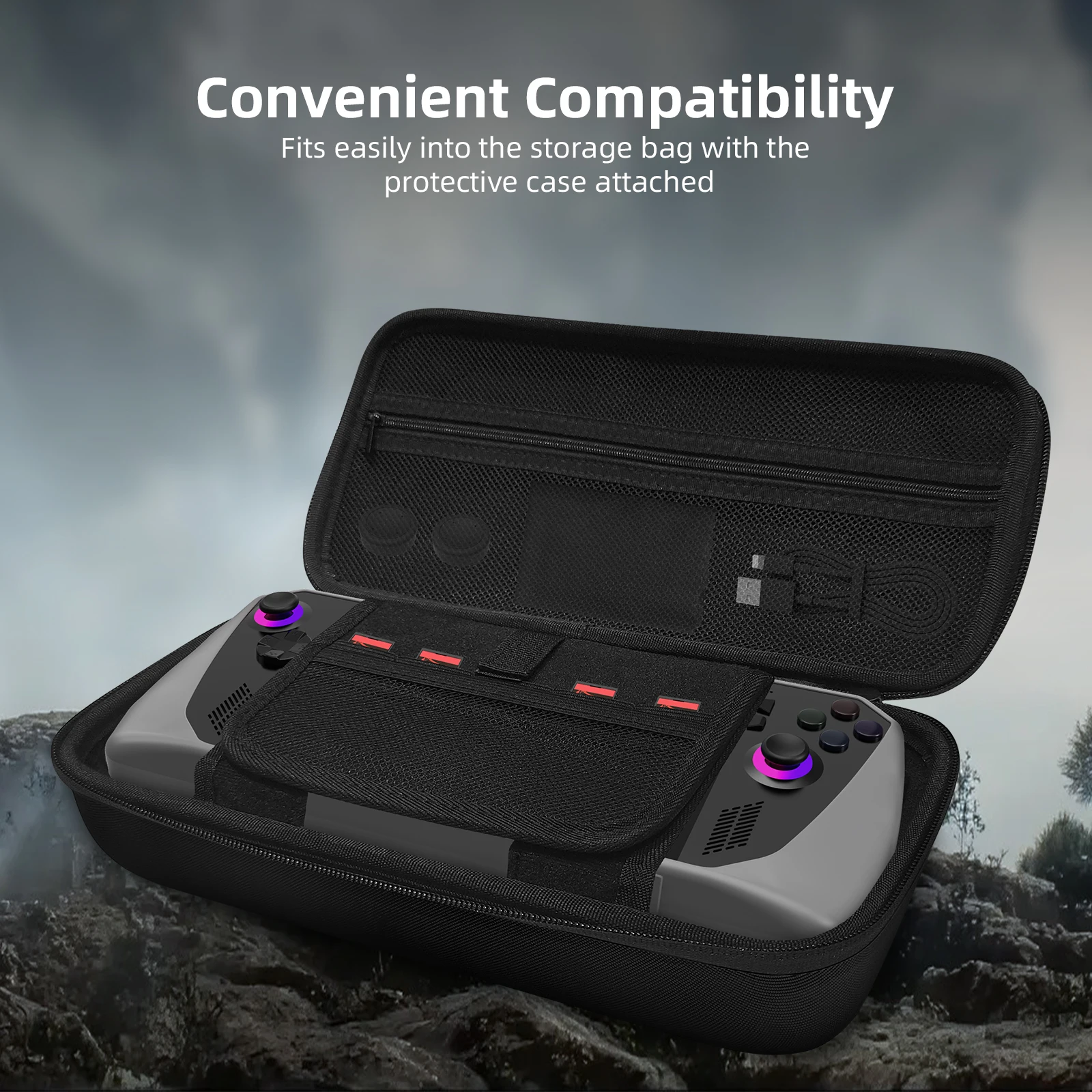 Gaming Console Asus Rog - Tragbare EVA-Tragetasche, stoßfeste Aufbewahrungstasche für Spielekonsolen,