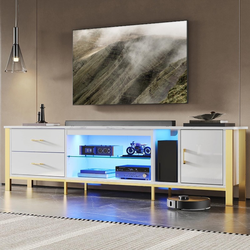 Gaming Console Entertainment Center - Bestier TV-Ständer für 75/80/85 Zoll Fernseher,