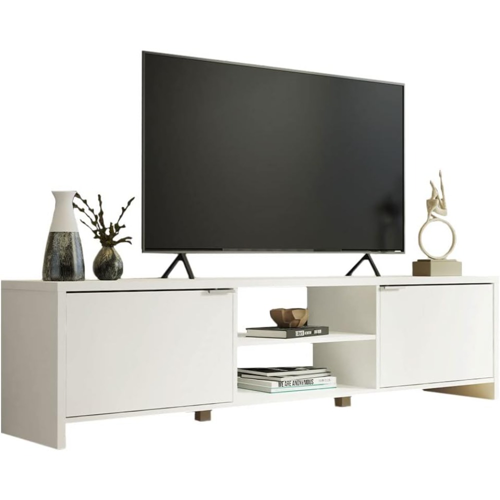 Gaming Console Entertainment Center - TV-Ständer, große Medienkonsole mit Kabelmanagement für