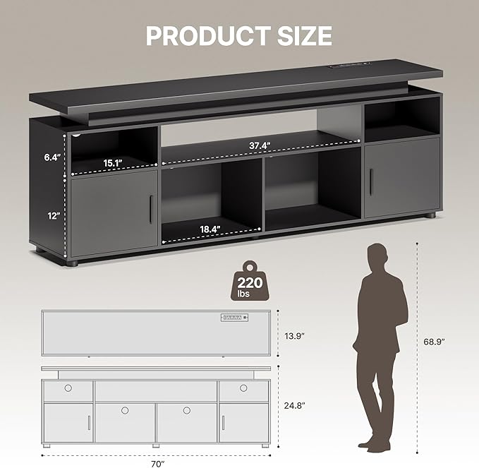 Moderner TV-Ständer Unterhaltu – Gaming Console Entertainment Center Bewertung und Preis