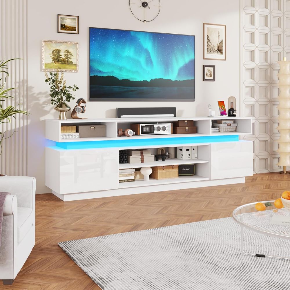 83 Zoll Weißes Hohes Entertain – Gaming Console Entertainment Center Bewertung und Preis