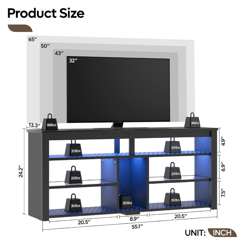 LED-Hochfernsehständer, Entert – Gaming Console Entertainment Center Bewertung und Preis
