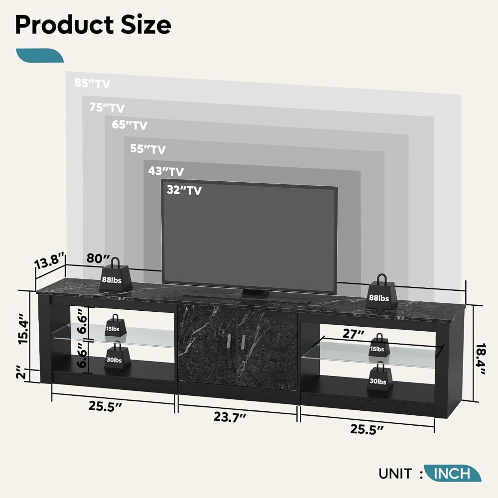 80-Zoll-TV-Ständer für 75-86-Z – Gaming Console Entertainment Center Bewertung und Preis