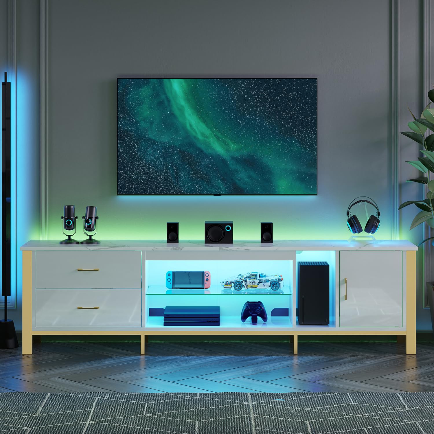 TV-Ständer für 75/80/85 Zoll F – Gaming Console Entertainment Center Bewertung und Preis