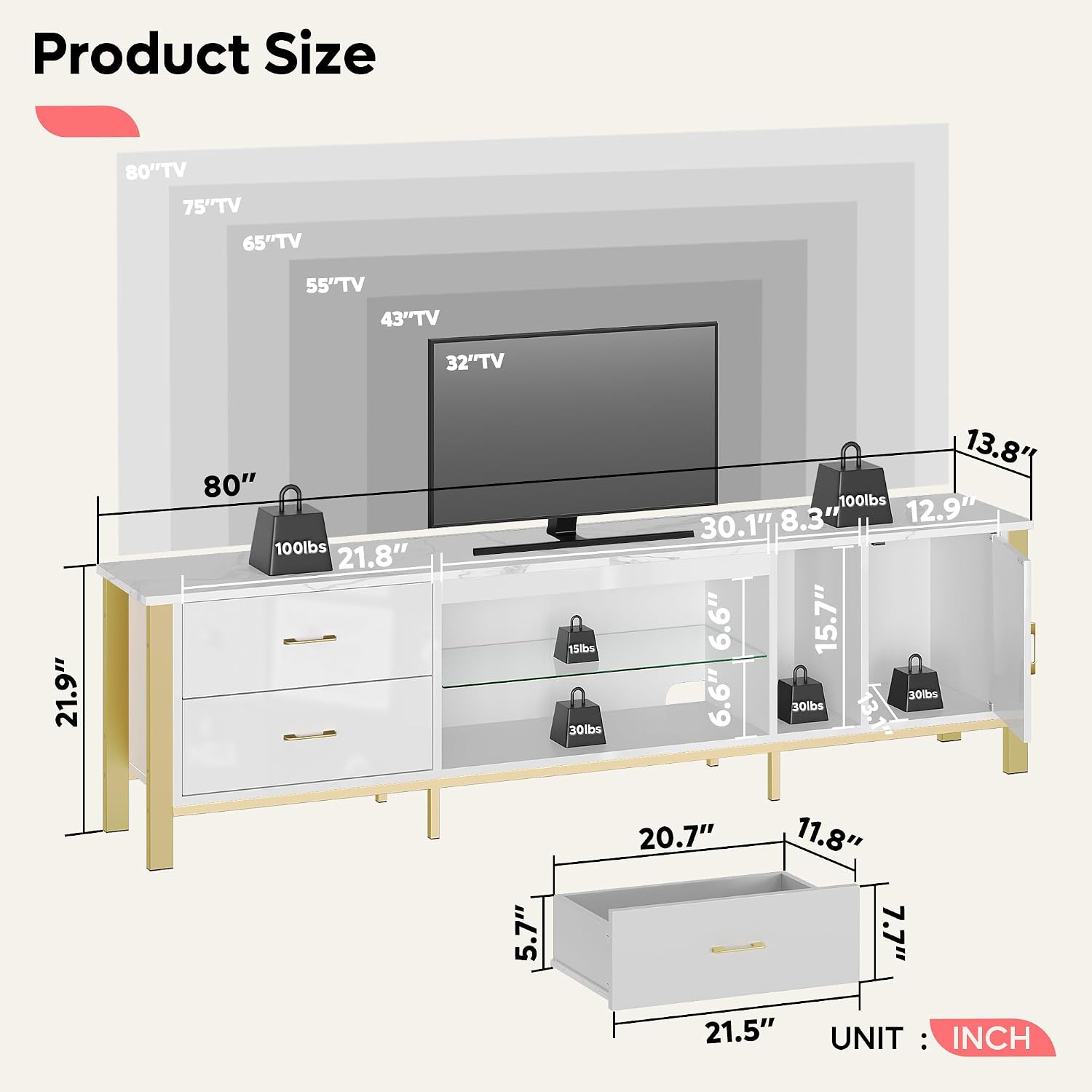 TV-Ständer für 75/80/85 Zoll F – Gaming Console Entertainment Center Bewertung und Preis