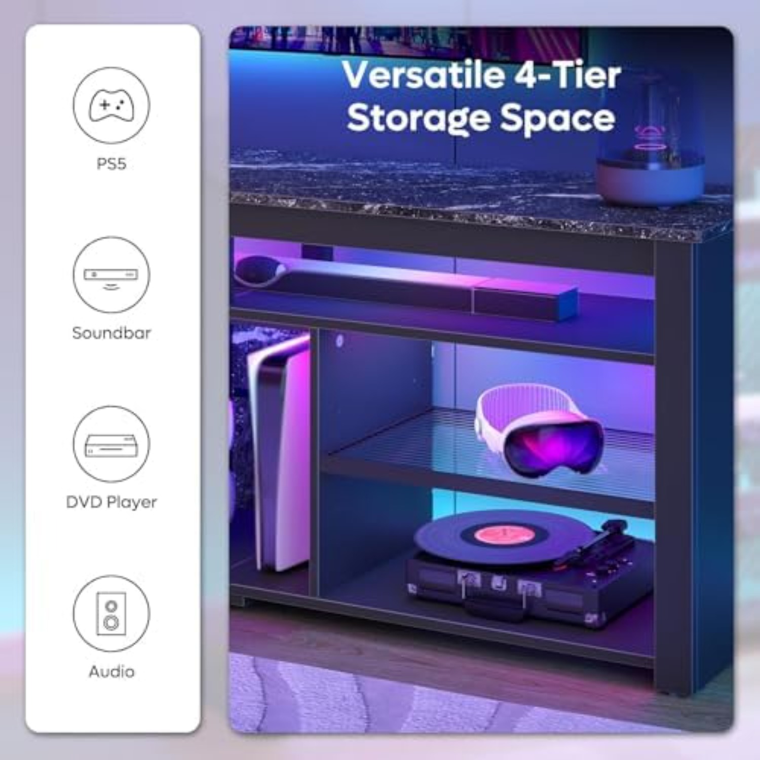 TV-Ständer für 70-Zoll-Fernseh – Gaming Console Entertainment Center Bewertung und Preis