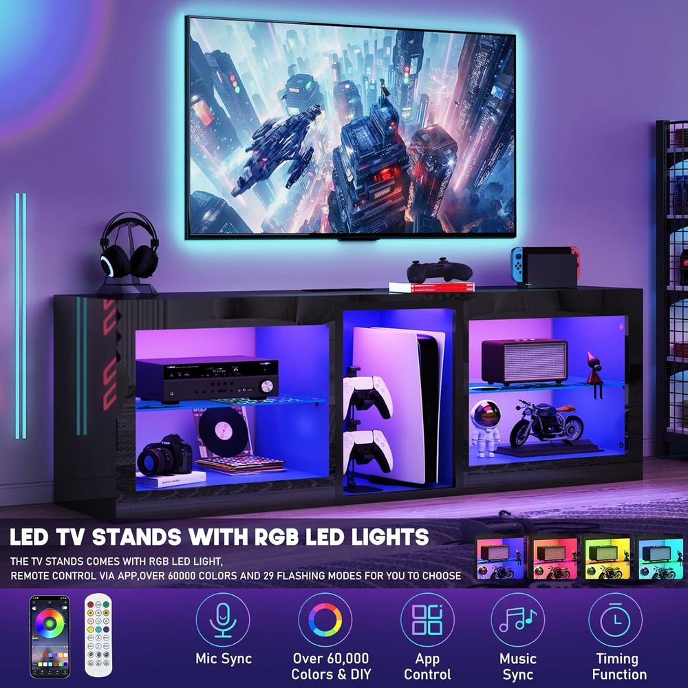 LED-TV-Ständer mit Steckdose f – Gaming Console Entertainment Center Bewertung und Preis